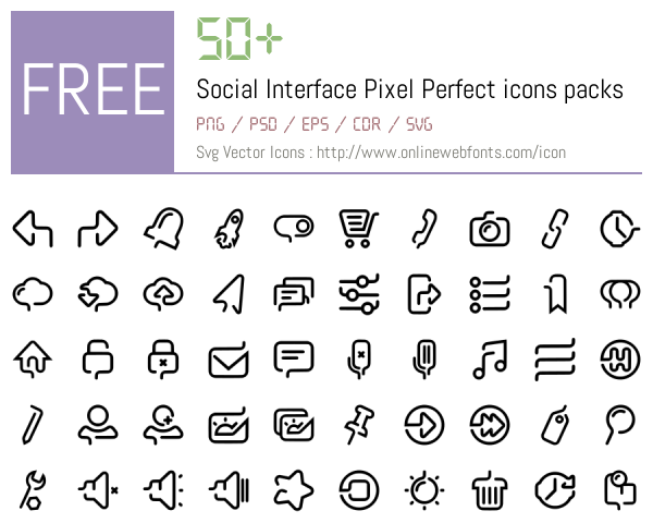 +50 Social Interface Pixel Perfect Icons Packs Free Downloads ...
