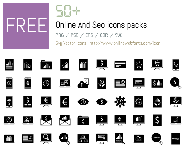 +50 Online And Seo Icons Packs Free Downloads - OnlineWebFonts.COM