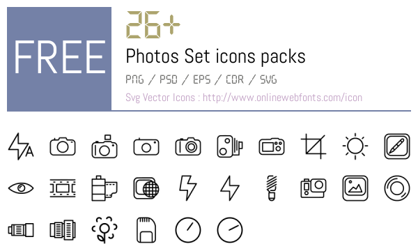 +26 Photos Set Icons Packs Free Downloads - OnlineWebFonts.COM