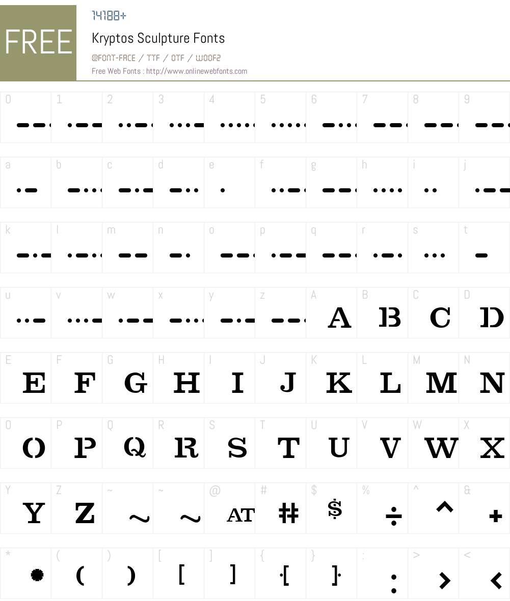 Kryptos Sculpture 2.002.2009 Fonts Free Download