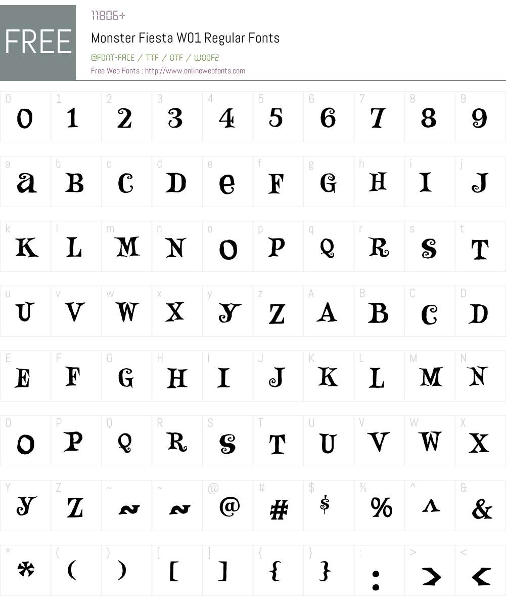 Monster Fiesta W01 Regular 1 00 Fonts Free Download Onlinewebfonts Com