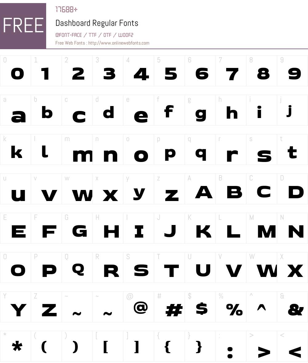 Dashboard Regular 1.000 Fonts Free Download
