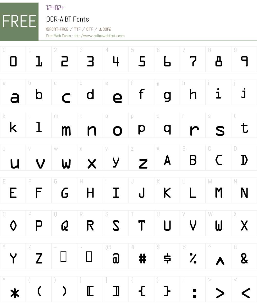 ocr font family free download