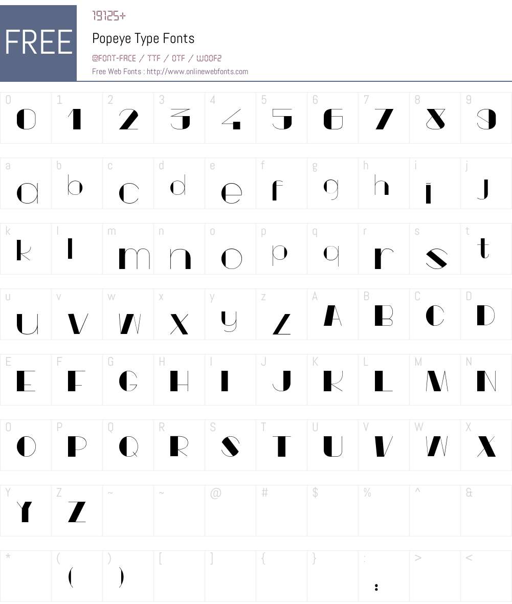 Popeye Type Fonts Free Download