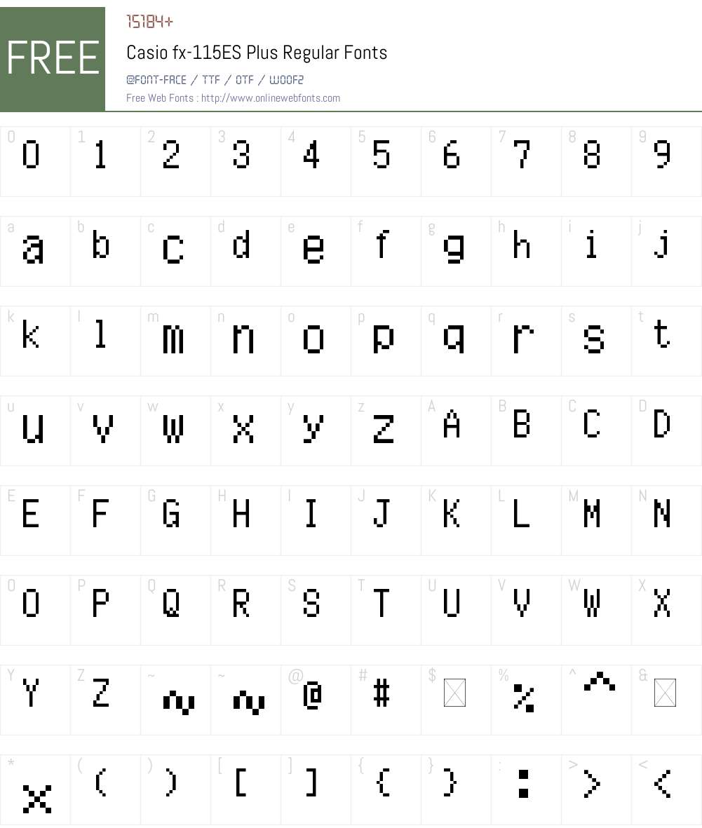 Casio fx-115ES Plus Regular 1.0 Fonts Free Download - OnlineWebFonts.COM