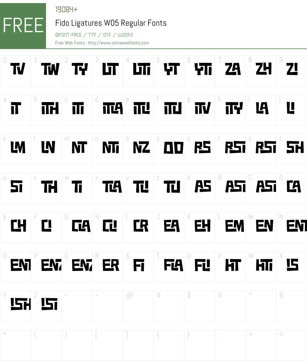 Fido Ligatures W05 Regular 1.00 Fonts Free Download