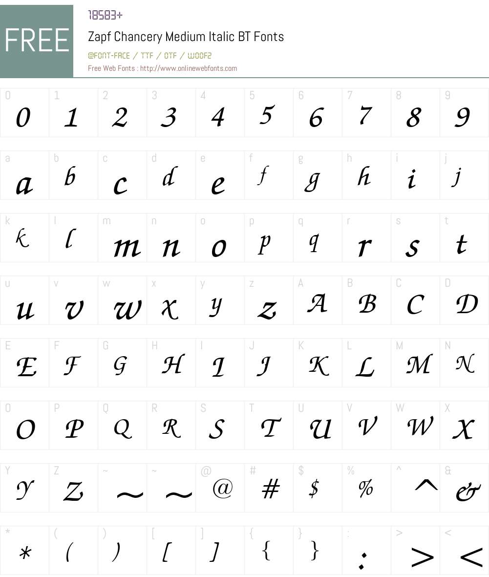 Zapf chancery medium italic bt storagedelta