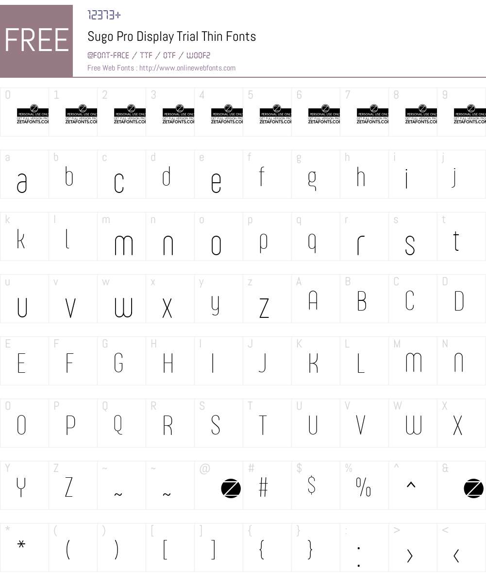Sugo Pro Display Trial Thin 1.000 Fonts Free Download
