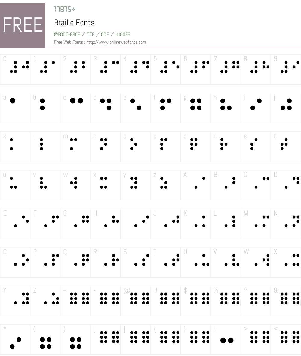 Braille free font