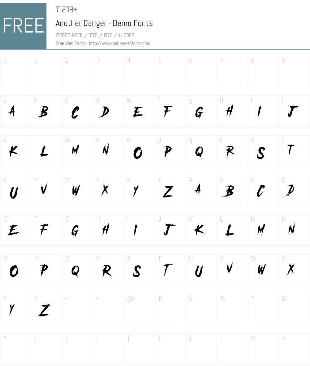 Another Danger Demo 1 00 Another Danger Typeface Demo The Branded