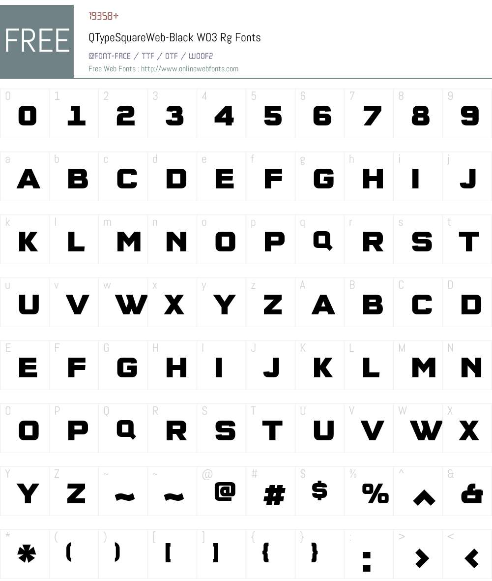 ff qtype square free font