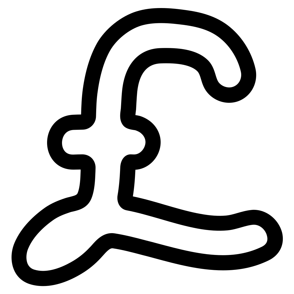 Pound Hand Drawn Currency Symbol Outline
