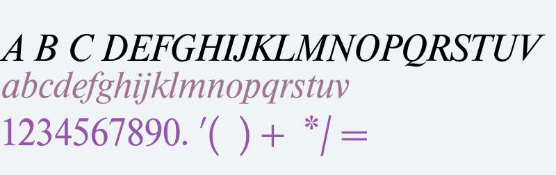 Times New Roman* MONOTYPE Math 1 Italic