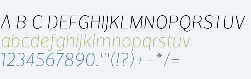 Velino Sans W01 Thin Italic