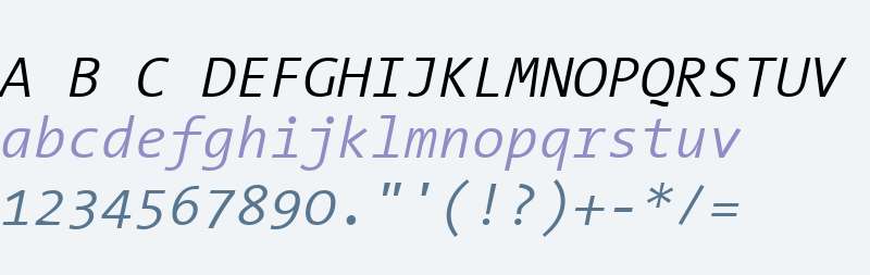 TheSansMono SemiLightItalic
