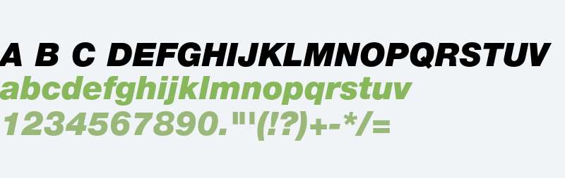 Helvetica Neue 96 Black Italic