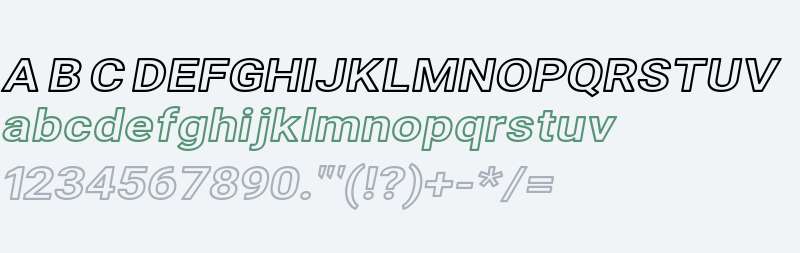 Asimov Extra Wide Outline Italic