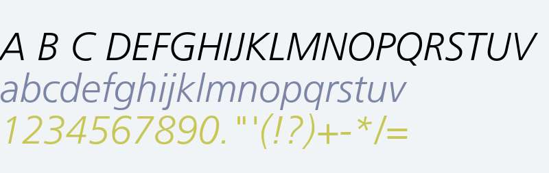 Frutiger LT W05 46 Light Italic