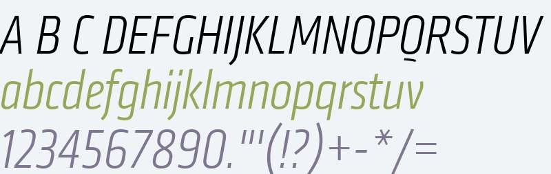 Klavika Web Light Condensed Italic