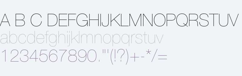 Helvetica Neue 25 Ultra Light