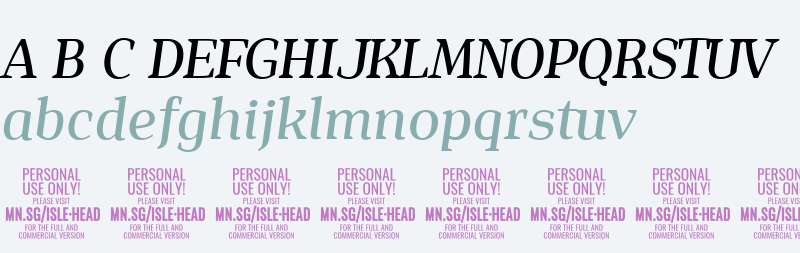 Isle Headline PERSONAL USE Medium Italic