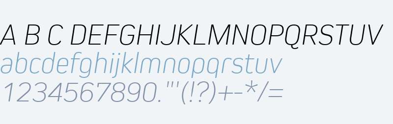 Kiro W01 ExtraLight Italic