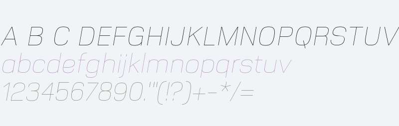 Nuber W00 UltraLight Italic