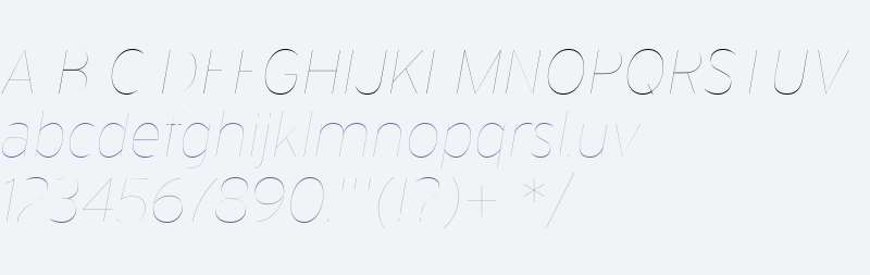 Interstate Hairline Italic