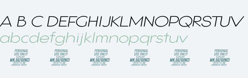 Gonzi Expanded PERSONAL USE Light Italic