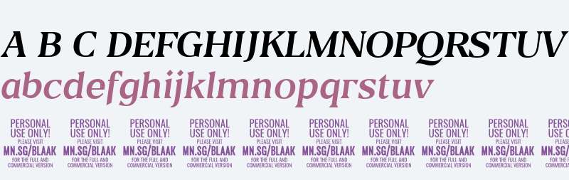 Blaak Regular PERSONAL USE Italic