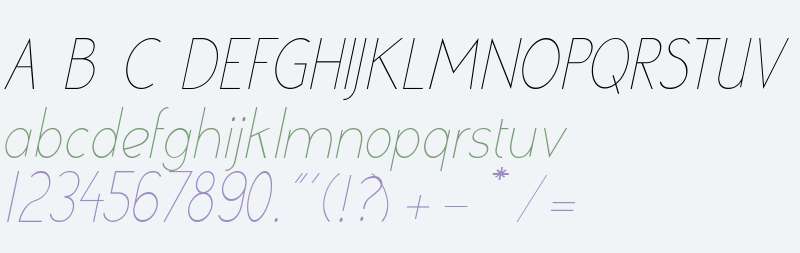 Cool Weekdays Thin Italic