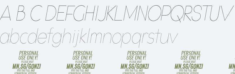 Gonzi Condensed PERSONAL USE Thin