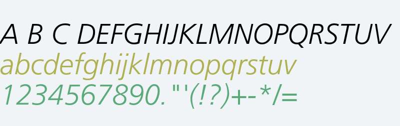 Frutiger LT Std 46 Light Italic