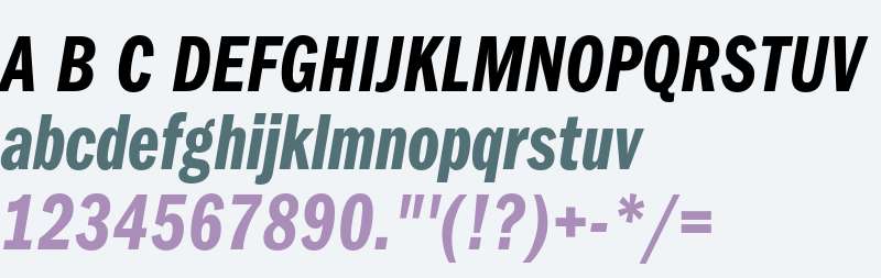 ITC Franklin Gothic LT Demi Compressed Italic