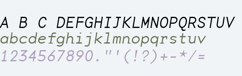 BaseMonoWideThinItalic Italic