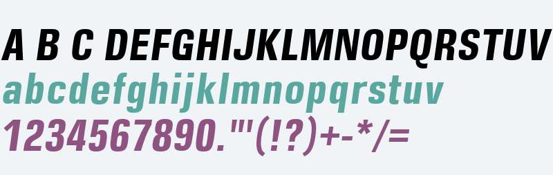 DDT W00 Condensed Bold Italic