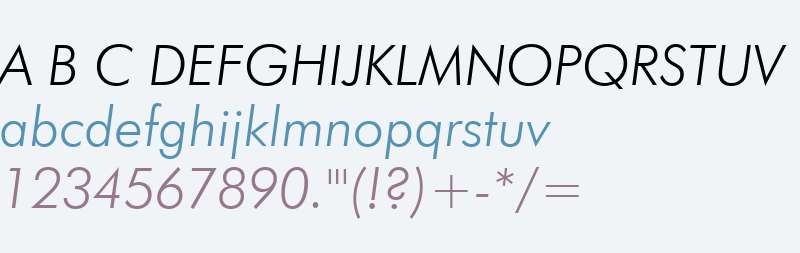 FuturaBT W04 Light Italic