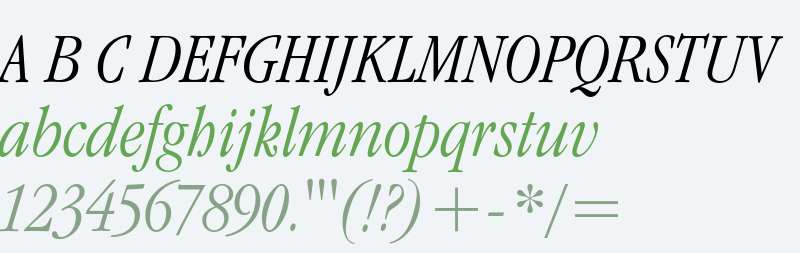 ITC Garamond Light Condensed Italic