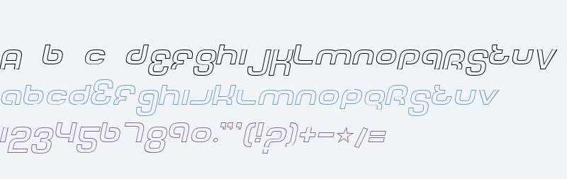 Tech Font Outline Italic