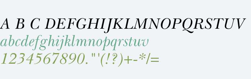 Baskerville Cyrillic LT Std Inclined