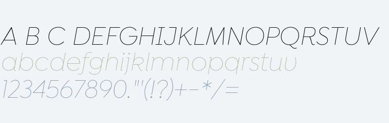 Isidora Sans Alt Thin Italic