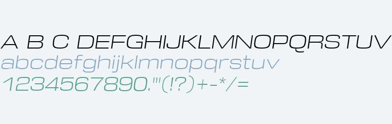 DDT W00 Extended Light Italic