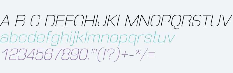 DDT Extra Light Italic