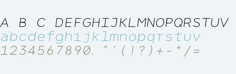 NeverMind Mono ExLight italic