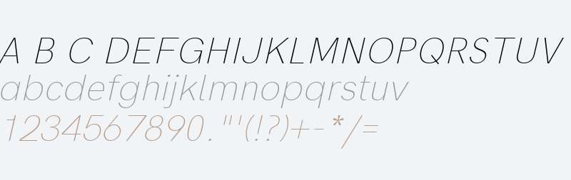 Acari Sans Neue Thin Italic