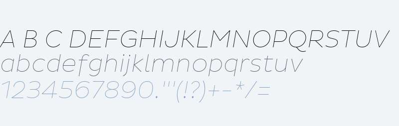 Pluto Sans W04 Thin Italic