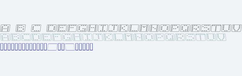 Domino flad kursiv omrids