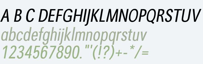 Avus W00 Condensed Italic