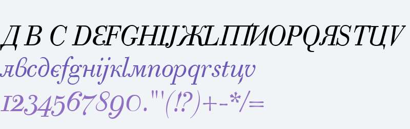 Cyrillic Latino W01 Italic