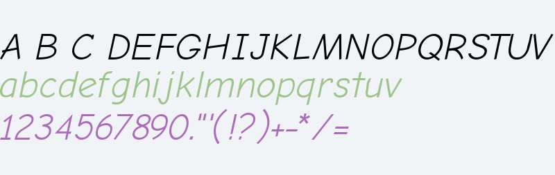 Comic Neue Angular Oblique